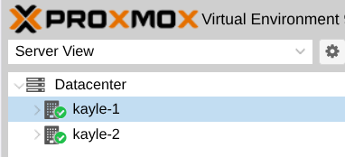 The two node Proxmox Cluster